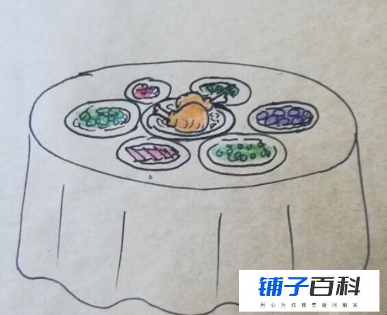吃团圆饭简笔画是什么
