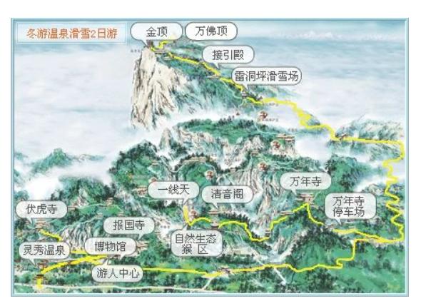佛教四大名山地图分布图片