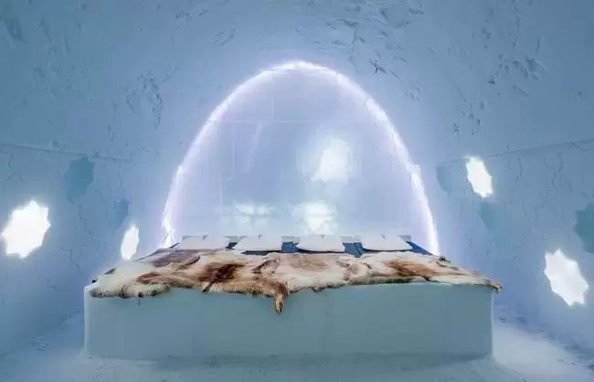世界上最冷的酒店，直接睡在冰块上