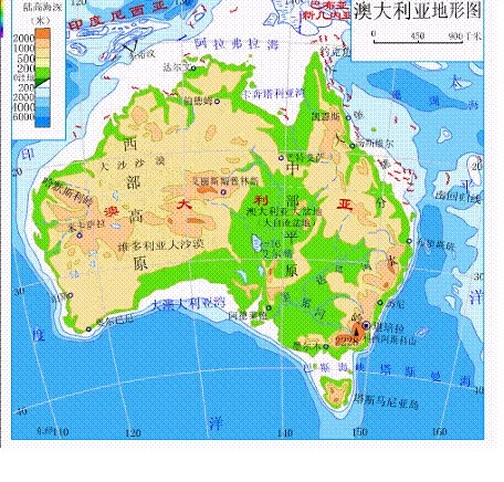 澳大利亚 地形图