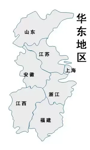 中国地域划分图，一共几个区域，每个区域都有哪几个省份？