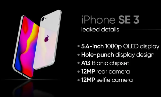 iPhone SE 3概念图显示了打孔显示器和侧面指纹传感器