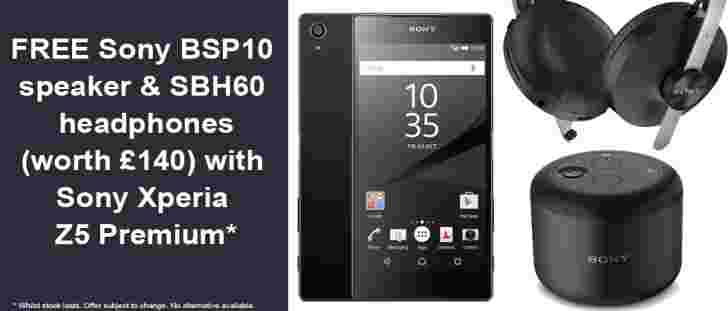 在英国购买Xperia Z5 Premium 免费获得索尼BSP10扬声器和SBH60耳机