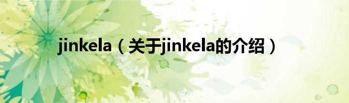 jinkela（关于jinkela的介绍）