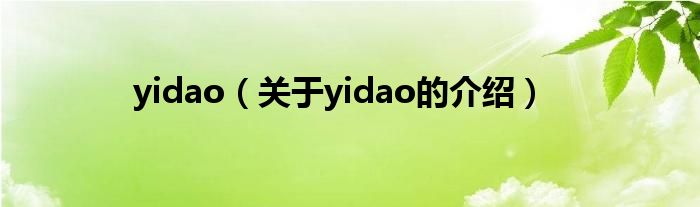 yidao（关于yidao的介绍）