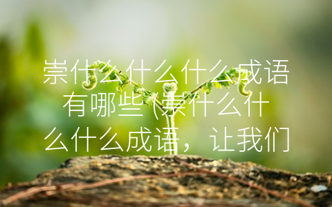 崇什么什么什么成语有哪些 崇什么什么什么成语 让我们感受中华民族的精神底蕴