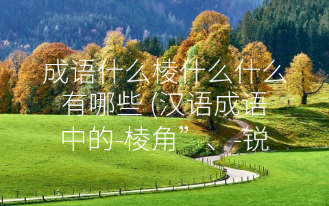 成语什么棱什么什么有哪些 汉语成语中的 棱角”、 锐”、 角”