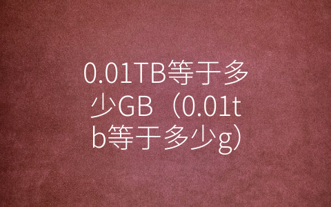 0.01TB等于多少GB（0.01tb等于多少g）