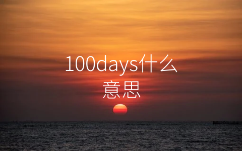 100days什么意思